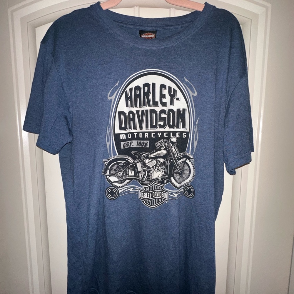 Harley-Davidson Blue Motorcycle Graphic Tee